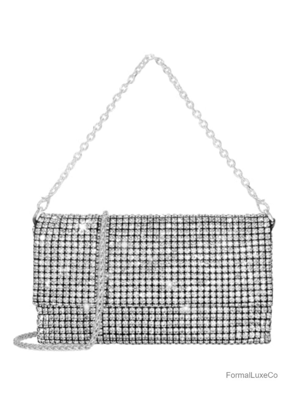 Rhinestone Crystal Glitter Evening Clutch Womens Formal Party Shoulder Chain
